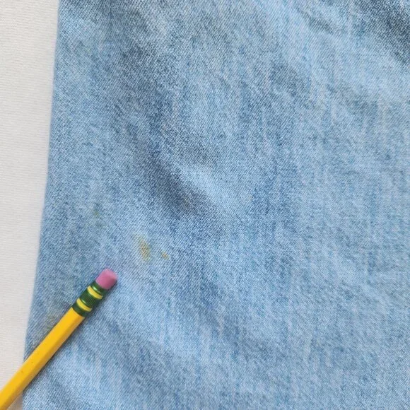 Vintage Denim Shirt Teddy Bear Floral Short Sleeve Spring Summer Cute Teddy Core - Picture 11 of 13